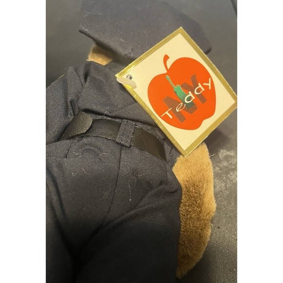 NY Teddy American Hero Police Officer Bear 1999 J. Fan Plush w/ Tags NOS 10” - Picture 5 of 12